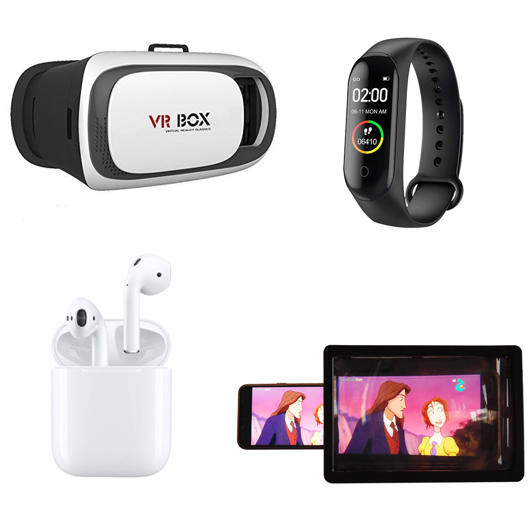 Smart M4 Band + Airpods i11 +F2 Screen Magnifier + Vr Box